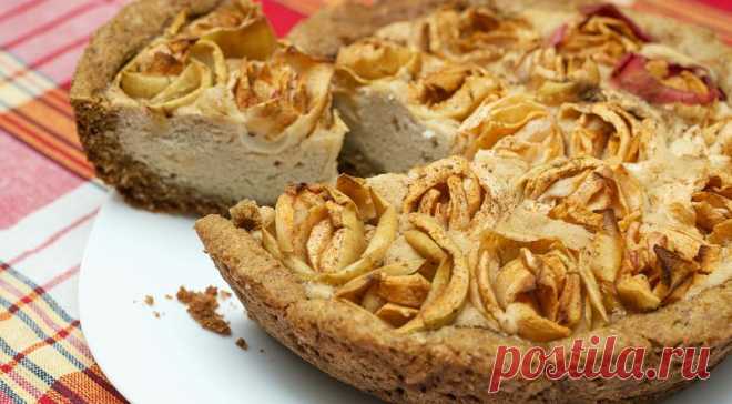 Шарлотка с «розами» и корицей, пошаговый рецепт с фото