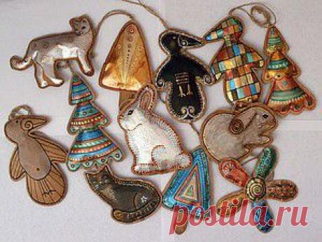 Винтажные бумажные игрушки к Новому году - Ярмарка Мастеров - ручная работа, handmade