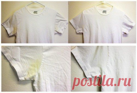 Как убрать жёлтые пятна от пота на одежде