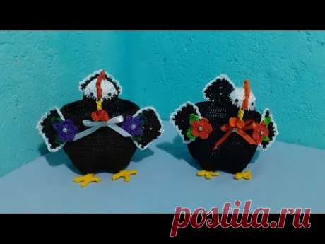 Galinha de crochê na garafa pet (veja o passo a passo)