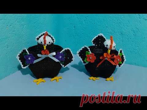 Galinha de crochê na garafa pet (veja o passo a passo)
