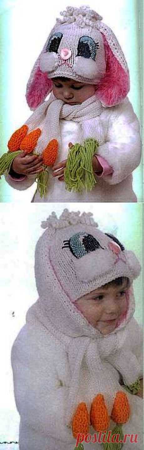 Шапка-зайка для ребенка / Вязание спицами для детей / PassionForum - мастер-классы по рукоделию