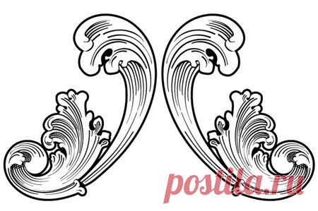 Гравировка. Эскиз. Растительный орнамент.