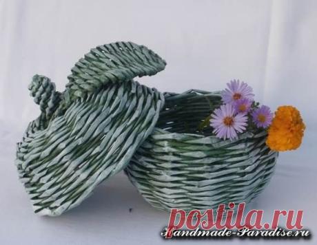 Плетение яблока из газетных трубочек - Handmade-Paradise