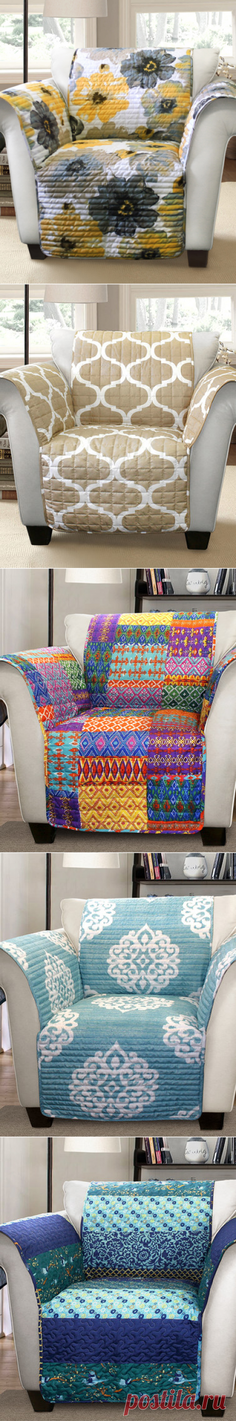 Yellow &amp; Gray Leah Armchair Furniture Protector | zulily