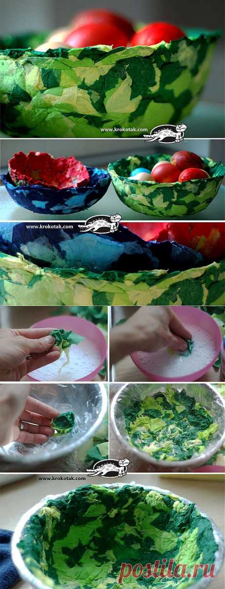 Easy and Impressive NAPKIN PAPER BOWLS | krokotak