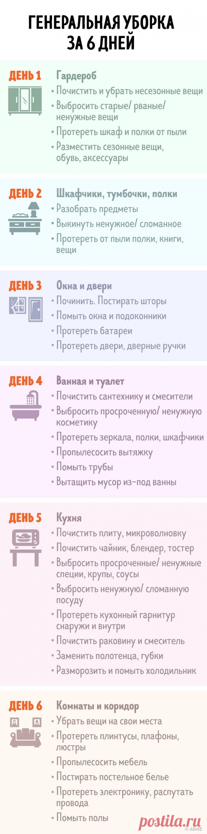 7 таблиц, с которыми уборка в доме перестанет быть чем-то страшным