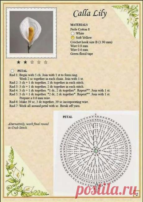 (189) Copo de leite | Flores de croche