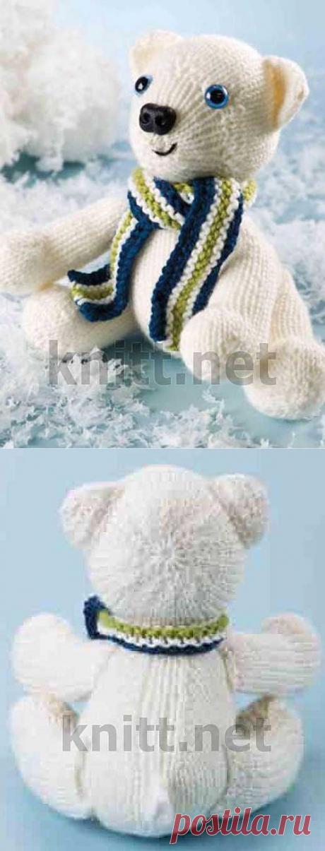 Вязаный спицами полярный мишка | knitt.net | Все о вязании