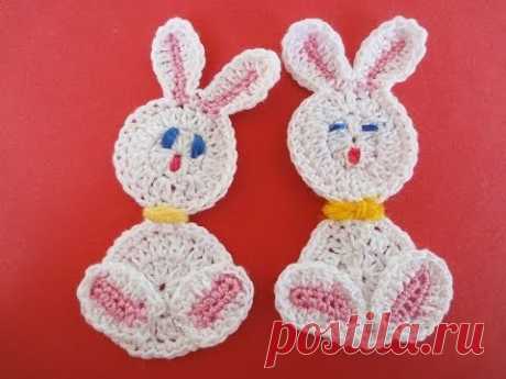 Аппликация &quot;ЗАЯЦ&quot;  Application RABBIT Crochet - YouTube