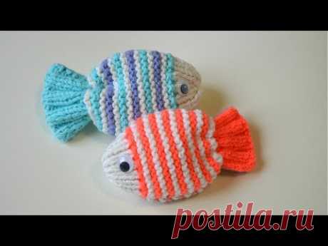 Игрушка - Рыбка спицами из остатков пряжи