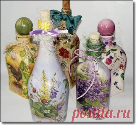 Декупаж бутылки - "ЭЛектронный БИзнес в интернет"