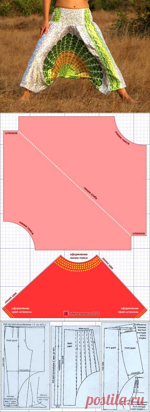 Как самостоятельно сшить штаны-шаровары афгани или алладины?