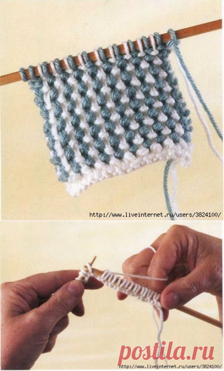 Красивый двуцветный узор МК в картинках