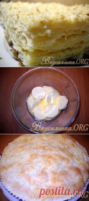 Торт "Наполеон" из слоеного теста. Рецепт с фото