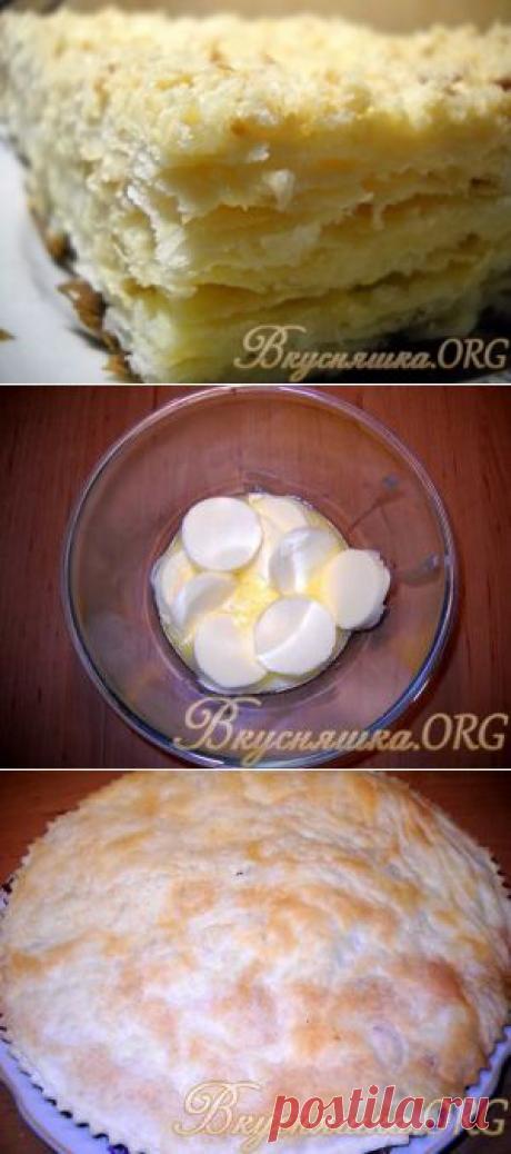 Торт &quot;Наполеон&quot; из слоеного теста. Рецепт с фото