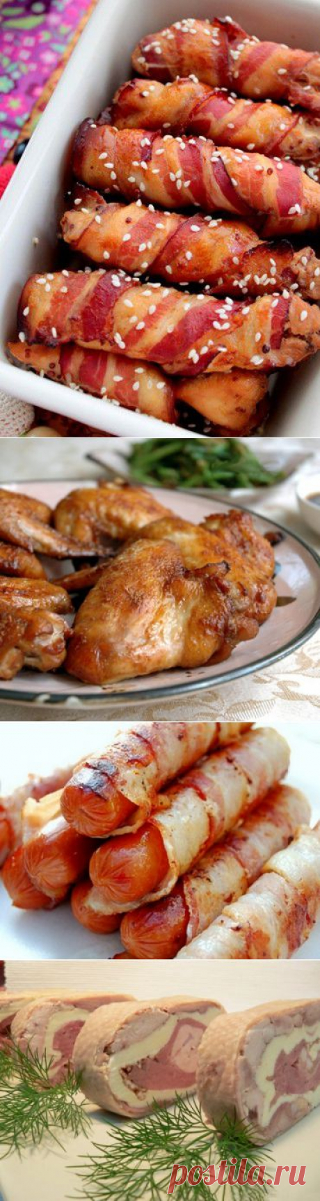 Куриное филе в беконе и еще 6 сытных закусок к пиву