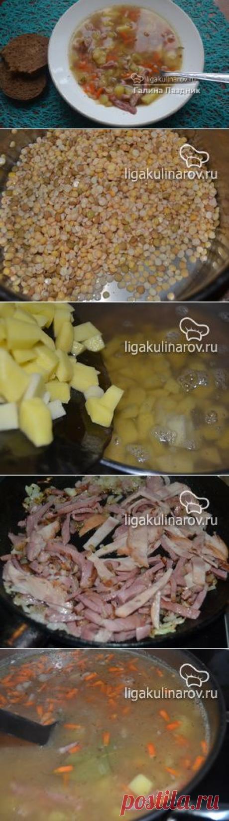 Гороховый суп с копченостями рецепт пошаговый от Лиги Кулинаров. Рецепт горохового супа с копченостями, рецепты Лиги Кулинаров.