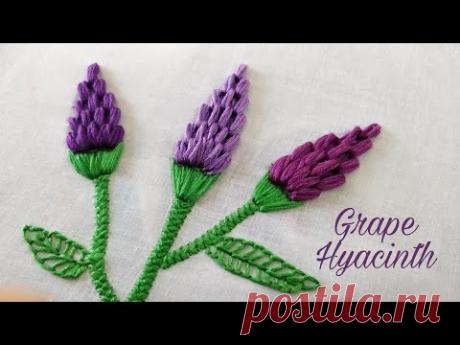 Grape Hyacinth/Cluster Stitch (Hand Embroidery Work)