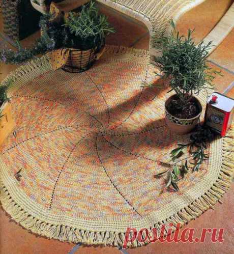 Для любителей крупных работ, вязаный коврик &quot;Прованс&quot;