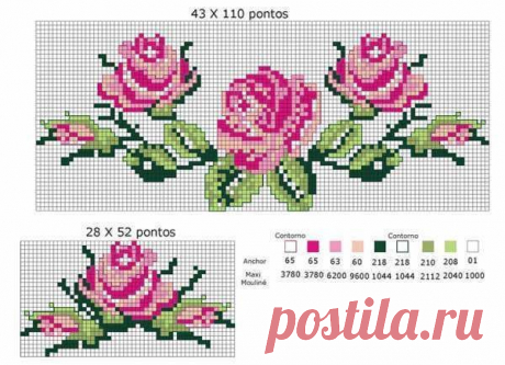 Izšūšana Soli pa solim: Cross stitch - Ziedi