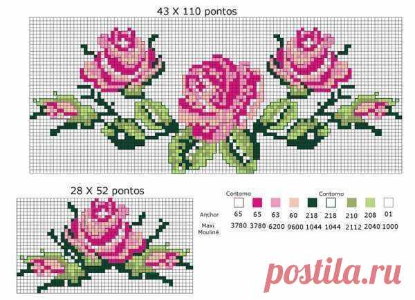 Izšūšana Soli pa solim: Cross stitch - Ziedi