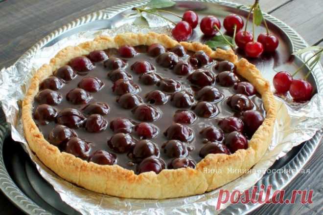 Открытый пирог из песочного теста с вишней - эффектно и вкусно!   >>>>>>>>