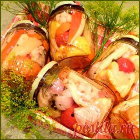 Овощное ассорти в пряном,медовом маринаде. Рецепт c фото, мы подскажем, как приготовить!