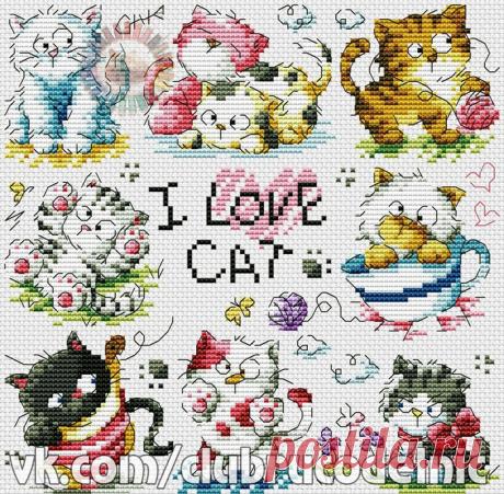 ДЕТСКАЯ ВЫШИВКА-I love cat
