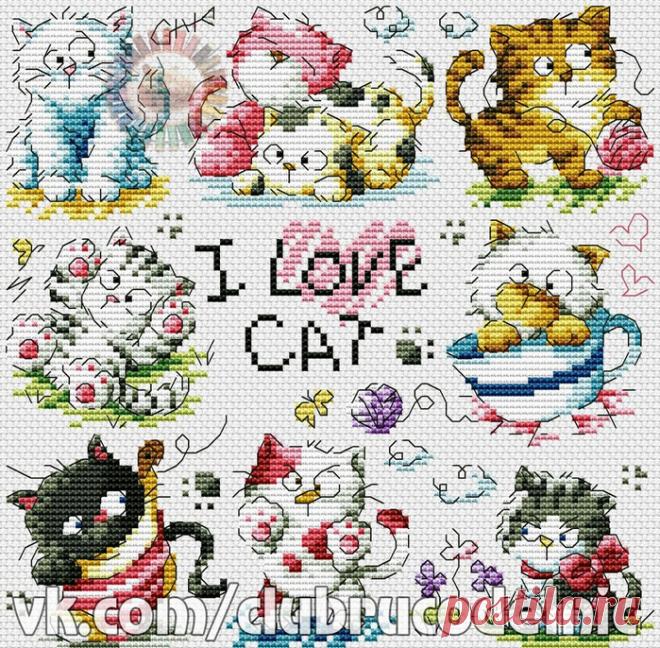 ДЕТСКАЯ ВЫШИВКА-I love cat