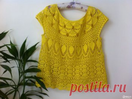Ажурный топ на круглой кокетке &quot;Цитрон&quot;. Крючком. Схемы. / Обсуждение на LiveInternet - Российский Сервис Онлайн-Дневников