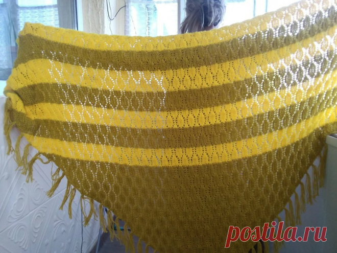 Вяжем теплую, яркую ажурную шаль спицами. | Островок Надежды мои увлечения | Яндекс Дзен
