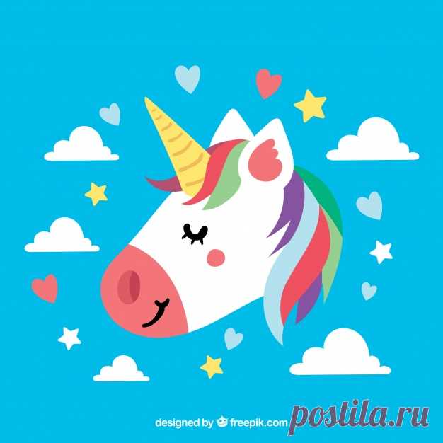 Синий фон единорога с закрытыми глазами Более миллиона свободных векторов, PSD, фотографии и бесплатные иконки. Эксклюзивные халявы и все графические ресурсы, которые необходимые для ваших проектов