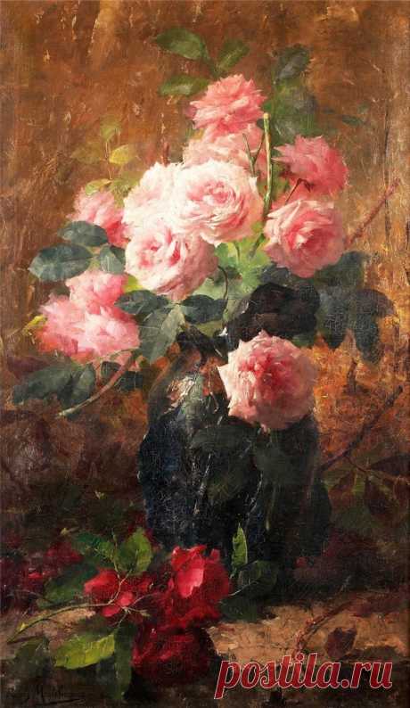 Франс Мортельманс (Frans Mortelmans, 1865-1936)
"Ваза с розами"