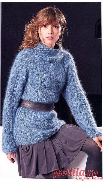 Пуловер из ангоры и кид-мохера. - ВЯЗАНАЯ МОДА+ ДЛЯ НЕМОДЕЛЬНЫХ ДАМ - Страна Мам