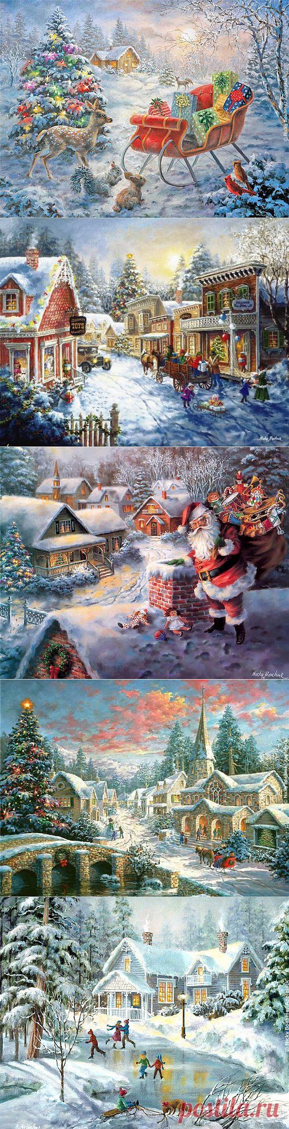 Картинки для декупажа. Зимнии домики / Декупаж. Работы пользователей / PassionForum - мастер-классы по рукоделию