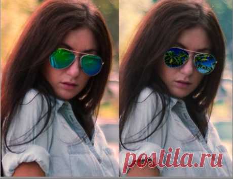 Эффект отражения в очках | Уроки фотошопа
