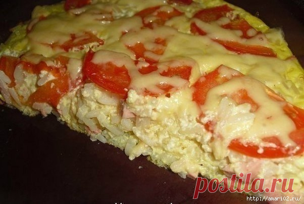 Сытная рисовая запеканка.