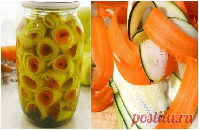 Маринованные рулетики из кабачков