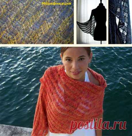 Шаль Klapotis, связанная от угла. Спицами. / knitt.net
