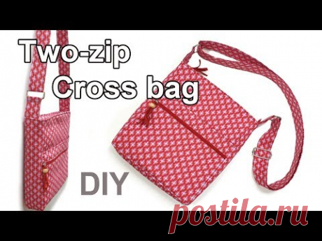 DIY Two-zip cross bag/Cross bag tutorial/가방 만들기/크로스백 만들기/ Kreuztasche machen - YouTube