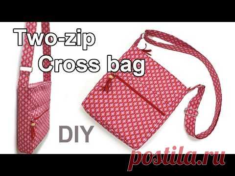 DIY Two-zip cross bag/Cross bag tutorial/가방 만들기/크로스백 만들기/ Kreuztasche machen - YouTube
