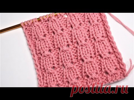 УЗОР СПИЦАМИ " СНОПИКИ". ВЕРТИКАЛЬНЫЕ ДОРОЖКИ. ДЛЯ НАЧИНАЮЩИХ.