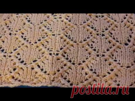 УЗОР «АЖУРНЫЕ УГОЛКИ» ВЯЗАНИЕ СПИЦАМИ ПРОСТОЙ И ЛЁГКИЙ МК