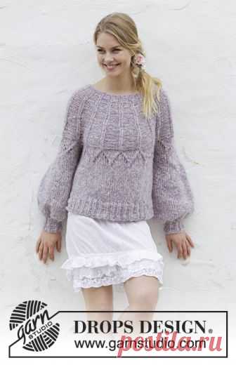 Fair Lily / DROPS 191-4 - Free knitting patterns by DROPS Design Knitted jumper with lace pattern and round yoke, worked top down. Sizes S - XXXL. The piece is worked in DROPS Brushed Alpaca Silk and DROPS Air.