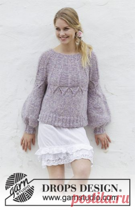 Fair Lily / DROPS 191-4 - Free knitting patterns by DROPS Design Knitted jumper with lace pattern and round yoke, worked top down. Sizes S - XXXL. The piece is worked in DROPS Brushed Alpaca Silk and DROPS Air.