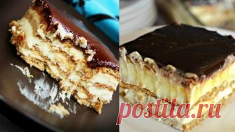 Вкуснейший торт-эклер без выпечки