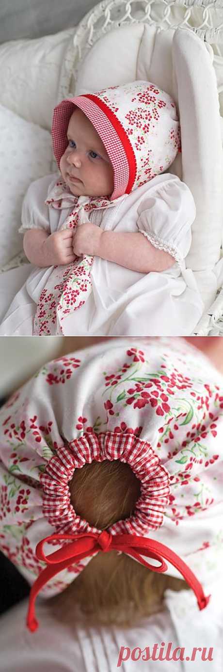 Сшить чепчик младенцу.