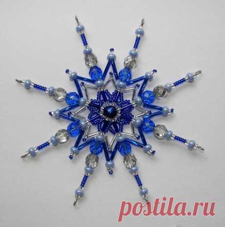 Снежинки из бисера — DIYIdeas