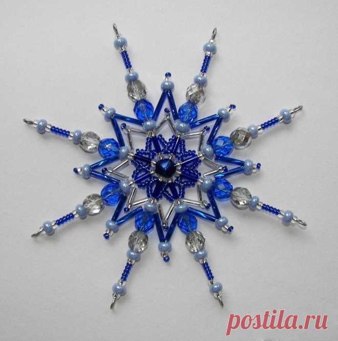 Снежинки из бисера — DIYIdeas